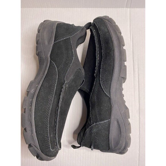Lands End Men's All Weather Suede Leather Slip On Moc Shoes Size 12 Black - Picture 6 of 7